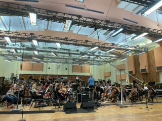 Rehearsing with the BBC Concert Orchestra at Maida Vale Studio 1
